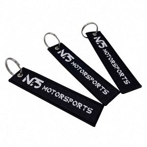 Personalized <b>Key</b> Tag <b>Custom</b> Cheap Fabric Woven <b>Key</b> Chain <b>Key</b> <b>Ring</b> - Product Image 4
