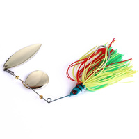 Leurre de pêche Spinnerbait 17,4 g pour la pêche au black-bass, double lame en forme de saule, leurres Spinner avec jupe, jig Spinner sans herbe pour la pêche au brochet en eau douce