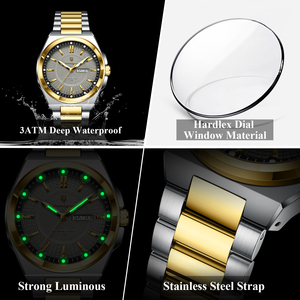 <span class=keywords><strong>Orologio</strong></span> da <span class=keywords><strong>Uomo</strong></span> Originale <span class=keywords><strong>di</strong></span> <span class=keywords><strong>Lusso</strong></span> al Quarzo Poedagar Impermeabile Luminoso con Cinturino in Acciaio Inossidabile - Product Image 4