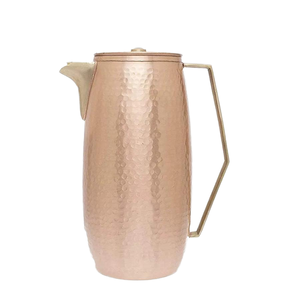 Jarra de Cobre Puro Estilo Americano, Ecológica y Personalizada, con Asa Metálica, Base Antideslizante, Recipiente Decorativo de Mesa con Tapa - Product Image 1