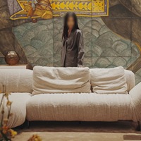 Ensemble de canapés en tissu chenille de style nordique, design milanais italien, en forme de U, grand format, pour villa et hôtel, avec canapé rond impérial et canapé concubine