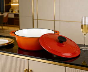 Ensemble de casseroles <span class=keywords><strong>en</strong></span> <span class=keywords><strong>fonte</strong></span> au design classique, vente <span class=keywords><strong>en</strong></span> gros, <span class=keywords><strong>cocotte</strong></span> ovale durable pour usage intérieur et extérieur, antiadhésive - Product Image 5