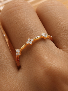 Bague tendance en argent 925 avec zircon rose, motif fleur mignon, ajustable, pour femme - Product Image 4