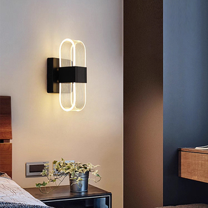 Tempat lilin dinding LED logam & akrilik, wadah pencahayaan kontemporer putih hangat untuk ruang tamu kamar tidur Hotel dan restoran - Product Image 5