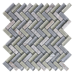 Thạch Anh Đá Tự Nhiên Kính Tường Gạch <span class=keywords><strong>Chevron</strong></span> Khảm Màu Sắc Hỗn Hợp Xương Cá Gạch Mosaic - Product Image 2