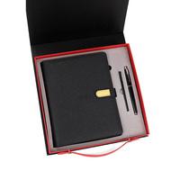 2024 promotionnel USB en cuir logo boîte de luxe personnalisable affaires papeterie journal planificateur journal cahier et stylo cadeau ensemble