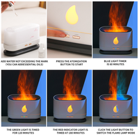 2024 huiles essentielles parfum brouillard ultrasonique Led Simulation 3D bleu feu flamme effet humidificateurs d'air diffuseurs d'arôme