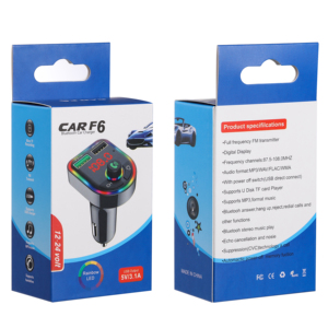 F6 Car <strong>Bluetooth</strong> MP3 Player BT5.0 FM <strong>Transmitter</strong> and Receiver 12-24V Mobile Phone Charger Suitable for FM Car Audio System - Product Image 6