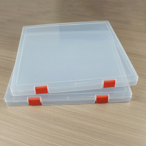 Transparent Plastic Storage <b>Box</b> H-F17 31.5x32.3x2.6cm Rectangle Snap Lock Desktop Organizer Accessory <b>Container</b> - Product Image 4