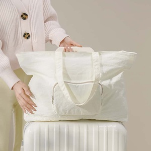 Cute Fruit Snail Tote <b>Bag</b> 25L Nylon Zipper Closure Soft Handle Foldable Minimalist Style Unisex Outdoor Travel <b>White</b> - Product Image 6