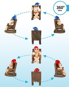 Funny Gnomes in Rocket Chair 2 Pack Résine Artisanat Middle Finger Decor Collectible Naughty Naked Figurines - Product Image 6