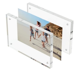 Tùy Chỉnh Hình Ảnh Khung Hai Mặt Từ Acrylic Lucite Không Khung Trong Suốt Khung Vuông Quà Tặng Cho Máy Tính Để Bàn Hiển Thị - Product Image 4