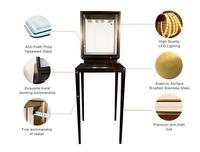Escaparate de cristal con luz LED de gama alta, cerradura de vitrina de joyería, tamaño personalizable para centros comerciales de lujo, tiendas minoristas de joyería