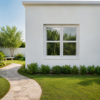 Ventana Abatible de Aluminio Blanca de 4 Secciones, Marco Delgado Moderno, Diseño de Apertura Exterior para Casa, Villa y Patio