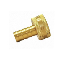 Raccord de tuyau d'arrosage de jardin en laiton pivotant 1/2 " Barb x 3/4 " filetage GHT femelle avec collier de serrage