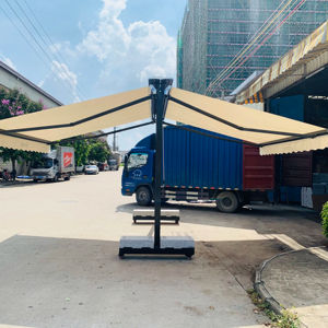 <span class=keywords><strong>Auvent</strong></span> rétractable mobile autoportant à double ouverture, <span class=keywords><strong>auvent</strong></span> commercial extérieur, cadre en alliage d'aluminium gris, garantie 1 an - Product Image 1