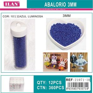 ILAN Abalorio Perline luminose blu da 3 mm per la creazione di gioielli - Product Image 3