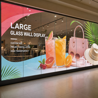 Pantalla LED Transparente de Gran Formato para Ventanas de Tiendas Minoristas, Pantalla de Vidrio Completo