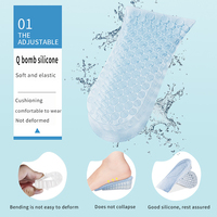Semelles intérieures en silicone pour augmenter la taille, best-seller, réglables 2cm/3.5cm/5cm/6.5cm, unisexe, coussinets de talon, absorption des chocs