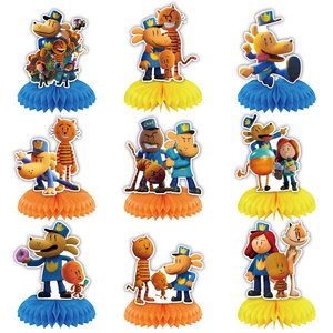 Décorations pour <span class=keywords><strong>anniversaire</strong></span> et Noël des garçons, rentrée scolaire, 9 pièces, thème de film chien détective, papier nid d'abeille, couleur personnalisée - Product Image 3