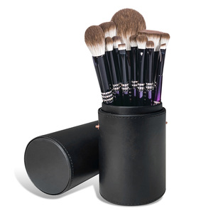 Nouvel Arrivage Transfrontalier – Ensemble de 12 Pinceaux de <span class=keywords><strong>Maquillage</strong></span> en Fibre Synthétique Dégradé Violet avec Manche en Bois et <span class=keywords><strong>Strass</strong></span> - Product Image 3