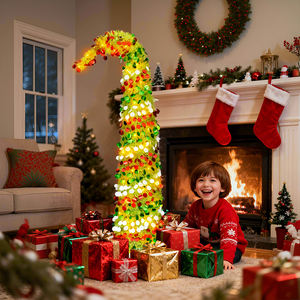 Árbol de Navidad de Estilo Nuevo 2025, Árbol de Navidad con Cabeza Rizada Verde de 1.5 Metros, Rama Curva, Pieza Decorativa Extensible - Product Image 5