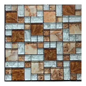 Supply high quality glass Mosaic tiles kitchen splash baffle glass Crystal glass Mosaic small squares