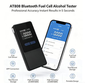 Testeur d'<span class=keywords><strong>alcool</strong></span>émie portable AT808 Bluetooth à pile à combustible, analyseur d'haleine avec connexion à l'application, haute précision pour la maison et les voyages - Product Image 2