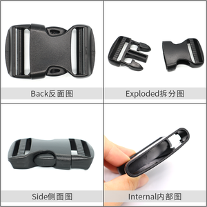 कस्टम लोगो ड्यूटी दोहरी समायोज्य बद्धी नायलॉन बेल्ट काले ताला बैग का पट्टा बैग प्लास्टिक buckles के साथ त्वरित पक्ष रिलीज बकसुआ - Product Image 4