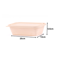 Boîte à lunch rectangulaire jetable écologique en amidon de maïs, sans plastique, pour plats à emporter, micro-ondable, sans BPA, recyclable, 450 ml/750 ml avec couvercles