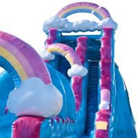 Toboggan aquatique gonflable sur le thème des nuages arc-en-ciel, pour enfants, qualité commerciale, en PVC, respectueux de l'environnement, pour parcs aquatiques