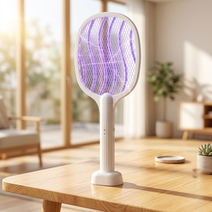 ไม้ตียุงไฟฟ้า 2-in-1 พร้อมหลอดดักแมลง UV แบตเตอรี่ในตัวแบบชาร์จได้ - Product Image 1