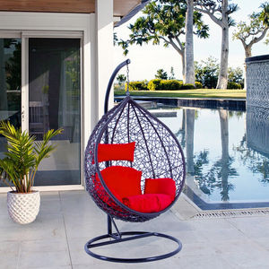 Fauteuil Suspendu Hamac Panier en Rotin Osier de Gros Personnalisé Moderne pour Jardin Extérieur Balcon Patio Chaise Oeuf Pod avec Support en Métal - Product Image 6