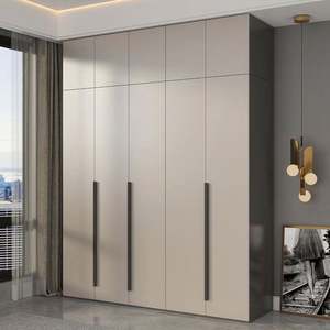 Fabricante de China Venta directa de alta calidad Muebles de dormitorio Almacenamiento de ropa negra Armario de madera maciza - Product Image 5