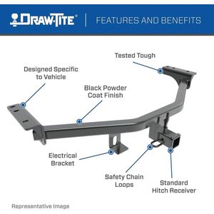 หัวลากจูง Draw-Tite 75270 Max-Frame ขนาด 2 นิ้ว สีดำ ผลิตจากเหล็กอัลลอยเคลือบสีฝุ่น สำหรับรถ SUV รถพ่วง รถบรรทุก รถตู้ - Product Image 4