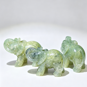 Statua di Elefante in Cristallo Naturale Lucidato <span class=keywords><strong>Prehnite</strong></span>, <span class=keywords><strong>Pietra</strong></span> Curativa per Decorazione Casa e Regalo - Product Image 1