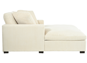 Modern Oversized Chaise Lounge Chair-Corduroy Fabric Waterproof Adjustable Height Durable Wood Legs Living Room Furniture - Product Image 4