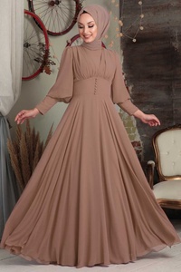 Vestido Musulmán Islámico para Mujer, Abaya Maxi con Botones, Manga Larga, Cintura Alta, Estilo Eid, Marca MOTIVE FORCE - Product Image 3