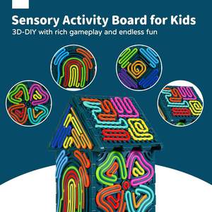 Planche d'activités sensorielles 3D pour le stress, l'anxiété, l'autisme, le TDAH, 20 cordes <span class=keywords><strong>en</strong></span> silicone, silencieuse, apaisante, pour la concentration, <span class=keywords><strong>cadeau</strong></span> pour filles et garçons - Product Image 2