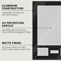 Grande vitrine de cintre en acrylique 98% Protection UV Boîte d'ombre en verre verrouillable pour maillots de football Baseball Basketball-Fleur