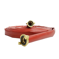 Tuyau d'incendie en caoutchouc nitrile/PVC de couleur rouge avec gaine tissée en polyester, raccords Storz en laiton/aluminium rouges durables, type Allemagne