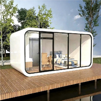 Maison conteneur modulaire de luxe en forme de capsule spatiale, hôtel moderne extérieur, B&B, point touristique, cabane Apple amovible, solution complète sur site