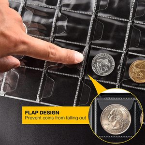 <span class=keywords><strong>Livre</strong></span> de Collection de pièces 300 poches présentoir de pièces mallette de rangement pour fournitures de Collection de pièces, monnaie, Pennies, quarts - Product Image 5
