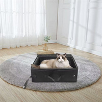 Nouvelle toilette pliable pour chat, portable, voyage, tissu Oxford 600D, imperméable, PVC, bac à litière pour chat, intérieur/extérieur, toilette pour animaux de compagnie