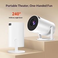Proyektor Hy300 CRT Cross-border untuk Penggunaan di Rumah 1080p Mini Android Home Theater Proyeksi Dinding Kamar Tidur Portabel