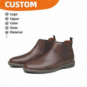 <span class=keywords><strong>Botas</strong></span> de Tobillo Chelsea Vintage para <span class=keywords><strong>Hombre</strong></span>, de Primera Calidad, Combinables con Todo, con Paneles Laterales Elásticos Dobles, Suela de Goma Antideslizante, para Uso Diario, Oficina, Aire Libre, Casual - Product Image 4