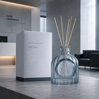 Fabricants de diffuseurs à bâtonnets de premier plan, diffuseur à bâtonnets personnalisé 100 ml, bouteille en verre dépoli, diffuseur à bâtonnets d'huiles essentielles pour usage quotidien