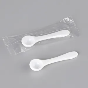 Wholesale 0.1g 0.25g mini short handle food grade PP plastic medicine powder scoop measuring spoon with individual packing