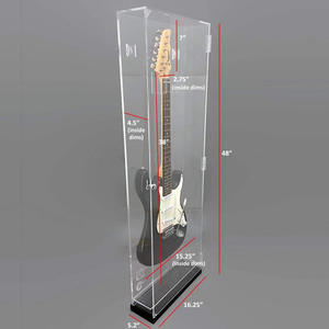 <span class=keywords><strong>Vitrine</strong></span> d'exposition pour guitare en acrylique murale, en plexiglas, anti-poussière, pour guitares électriques et acoustiques - Product Image 4