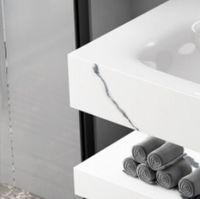 Nouveau design avec ardoise rocheuse avec lavabo vanité avec lavabo miroir pour salle de bain d'hôtel vanité de salle de bain moderne